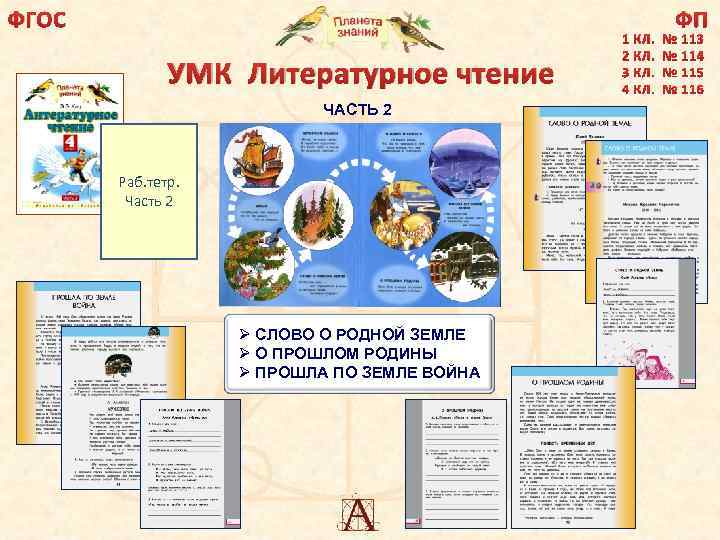 ФГОС ФП УМК Литературное чтение ЧАСТЬ 2 Раб. тетр. Часть 2 Ø СЛОВО О