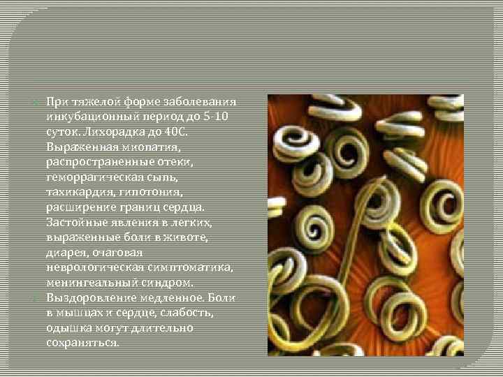  При тяжелой форме заболевания инкубационный период до 5 -10 суток. Лихорадка до 40