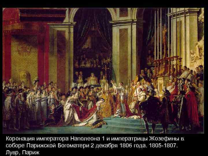 Коронация императора Наполеона 1 и императрицы Жозефины в соборе Парижской Богоматери 2 декабря 1806