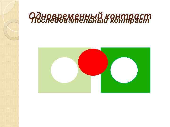 Одновременный контраст Последовательный контраст 