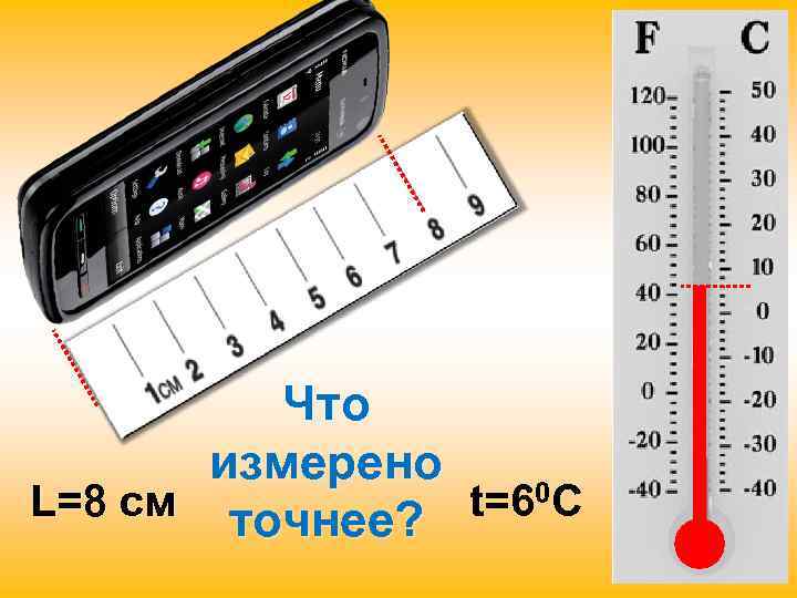 Что измерено L=8 см точнее? t=60 C 