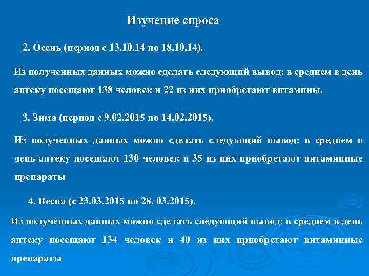 Изучение спроса 2. Осень (период с 13. 10. 14 по 18. 10. 14). Из