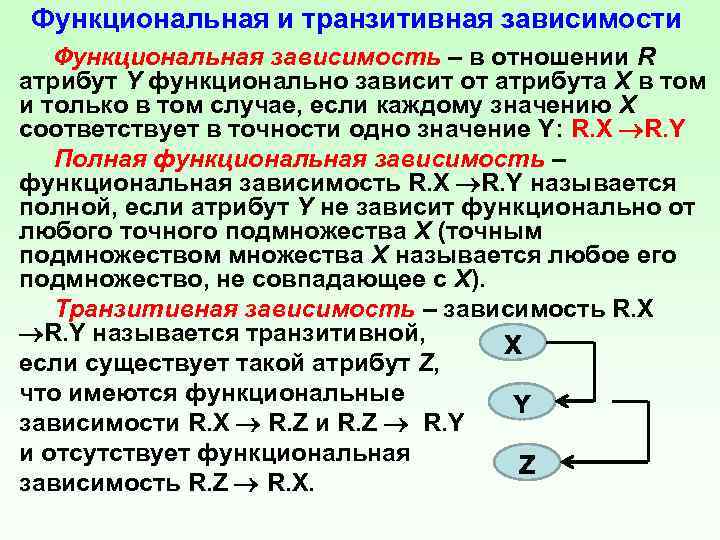 C отношение зависимость