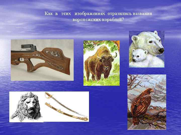 Как в этих изображениях отразились названия воронежских кораблей? 