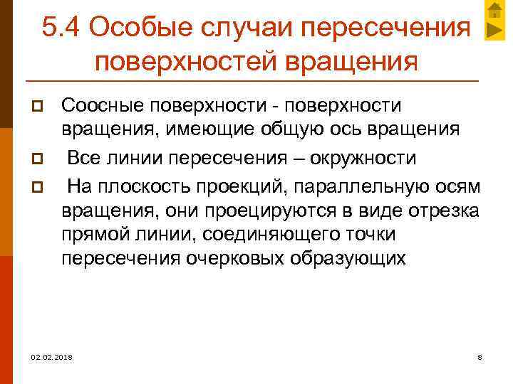 5. 4 Особые случаи пересечения поверхностей вращения p p p Соосные поверхности - поверхности