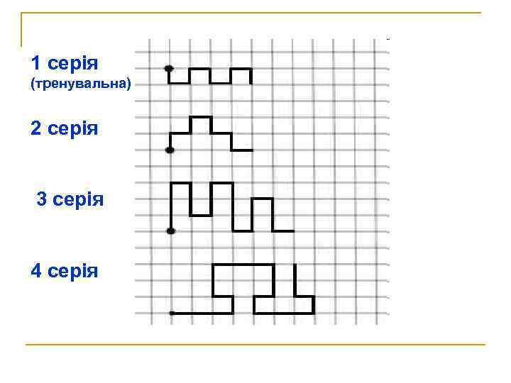 1 серія (тренувальна) 2 серія 3 серія 4 серія 