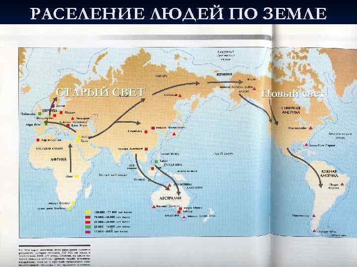 РАСЕЛЕНИЕ ЛЮДЕЙ ПО ЗЕМЛЕ СТАРЫЙ СВЕТ Новый свет 