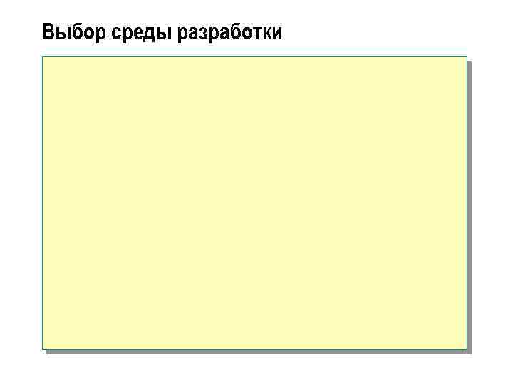 Выбор среды разработки 