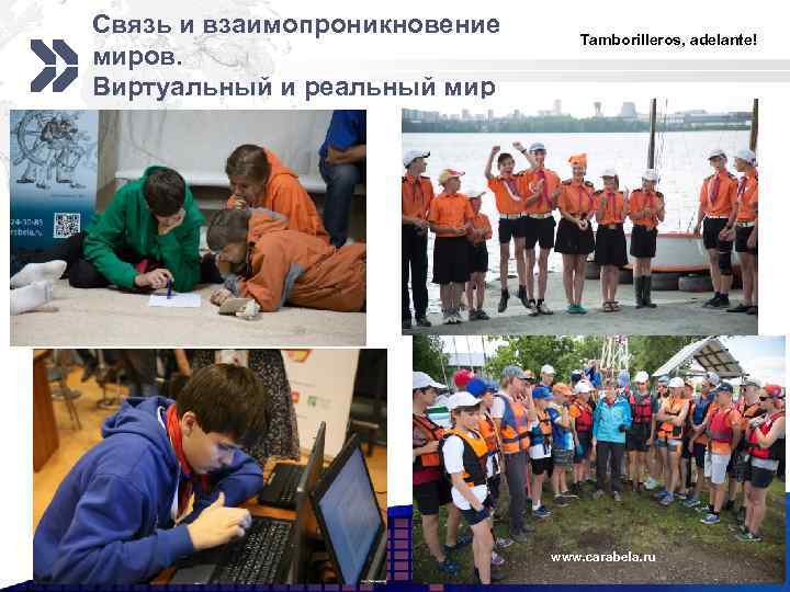 Связь и взаимопроникновение миров. Виртуальный и реальный мир Tamborilleros, adelante! www. carabela. ru LOGO