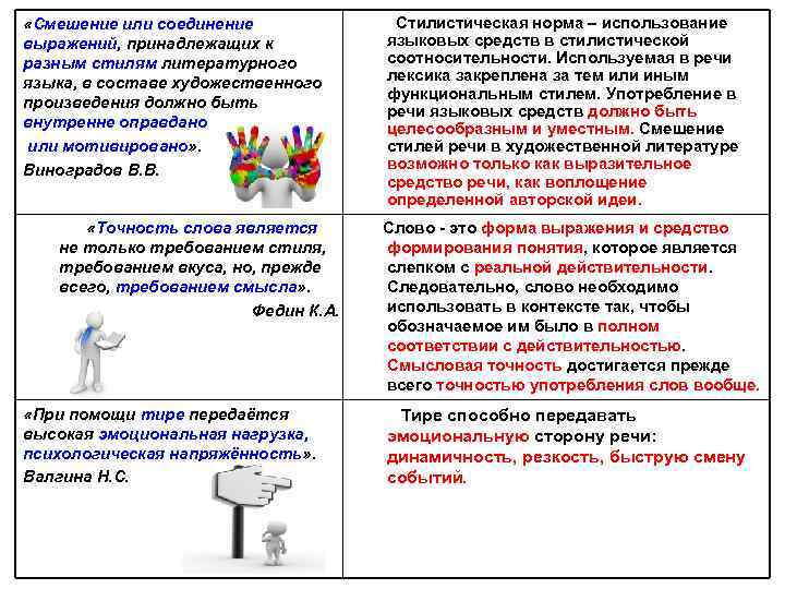 «Смешение или соединение выражений, принадлежащих к разным стилям литературного языка, в составе художественного