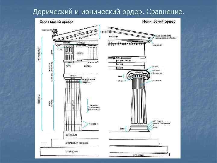 Дорический ордер чертеж