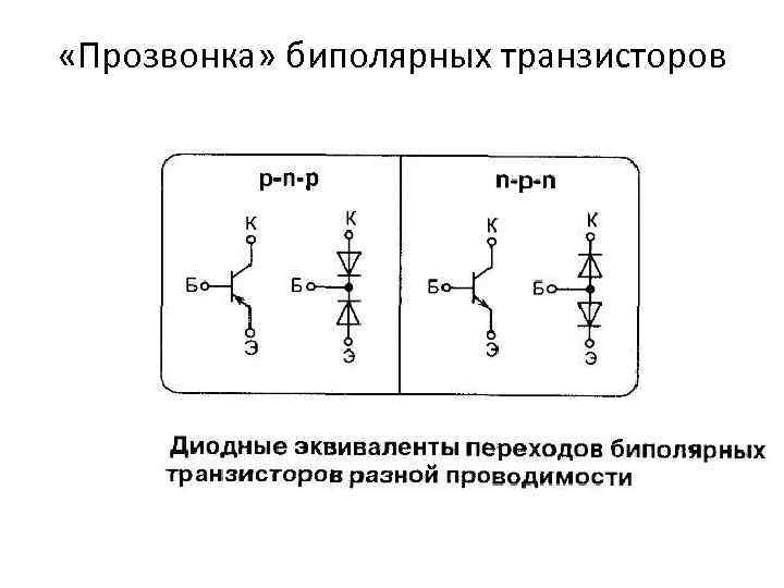  «Прозвонка» биполярных транзисторов 