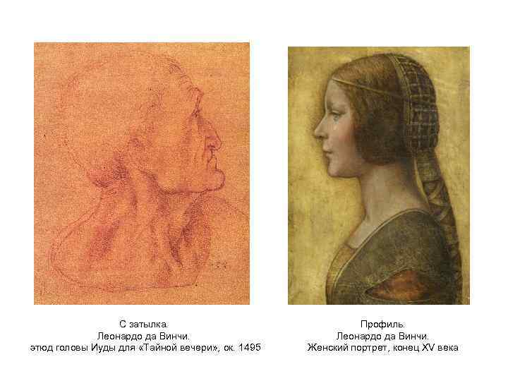 С затылка. Леонардо да Винчи. этюд головы Иуды для «Тайной вечери» , ок. 1495