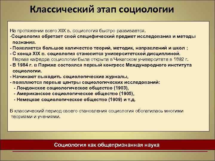 Классическая социология презентация