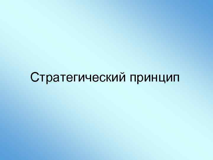 Стратегический принцип 