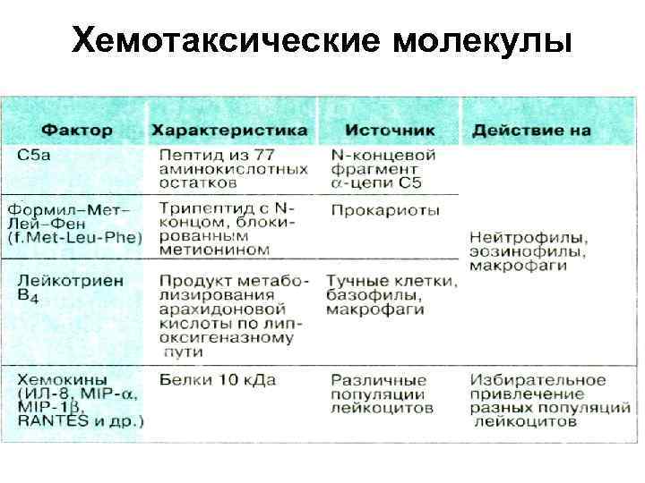 Хемотаксические молекулы 