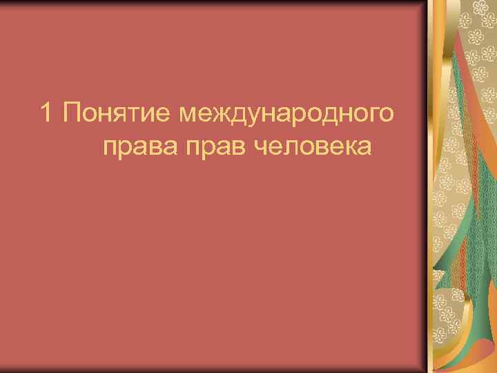 1 Понятие международного права прав человека 