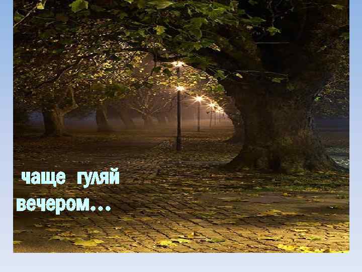 чаще гуляй вечером… 