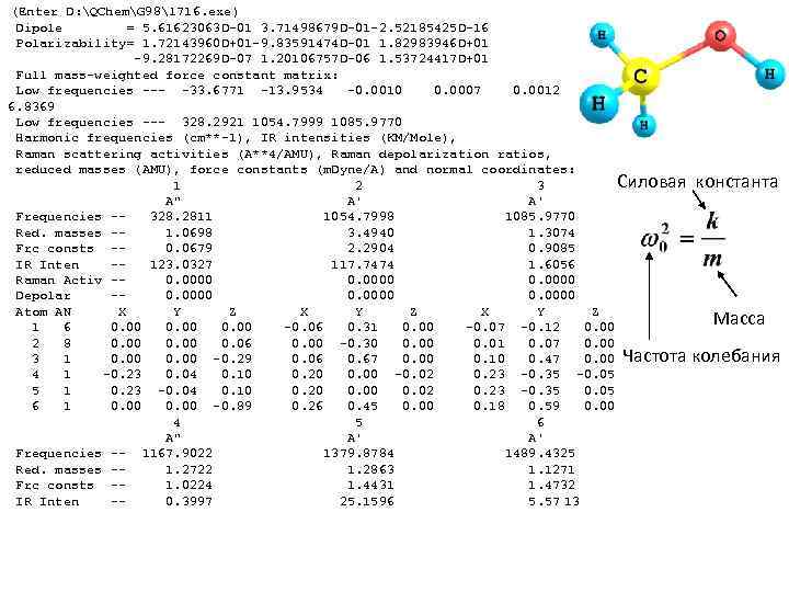(Enter D: QChemG 98l 716. exe) Dipole = 5. 61623063 D-01 3. 71498679 D-01