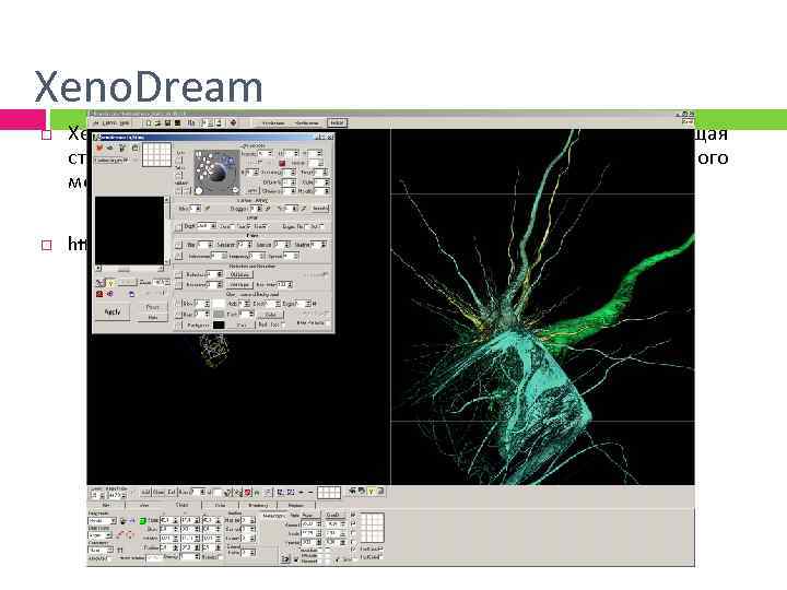 Xeno. Dream это графическая 3 D программа комбинирующая стандартные формы с фрактальными методами для