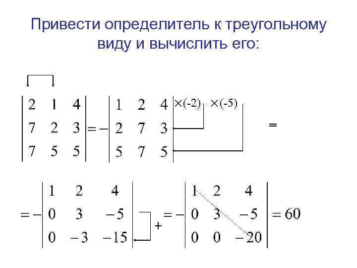 С помощью определителей