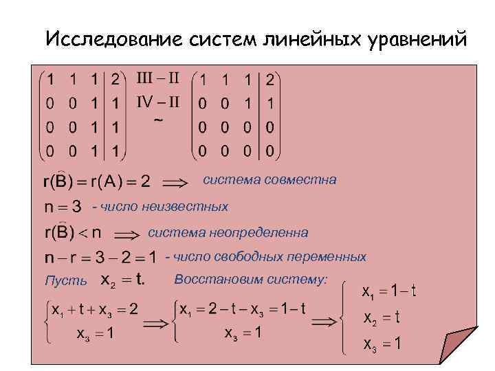 Проект системы линейных уравнений