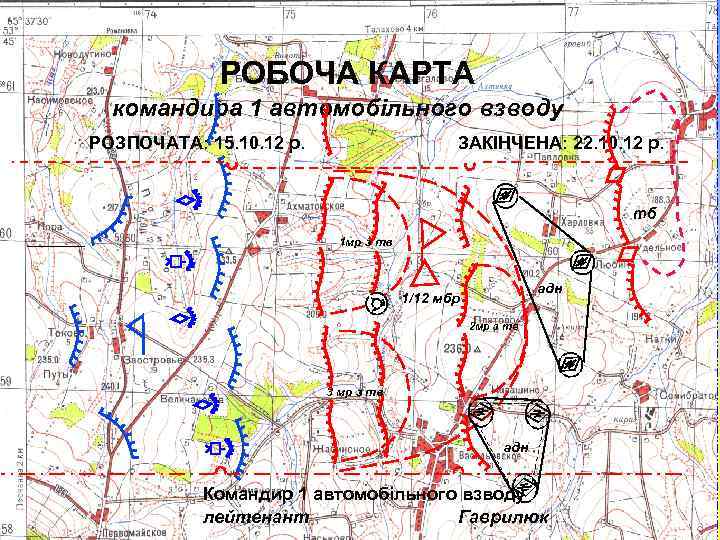 Рабочая карта командира взвода