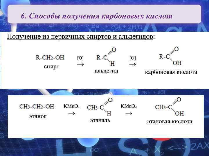 6. Способы получения карбоновых кислот Карбоновые кислоты Органическая химия 