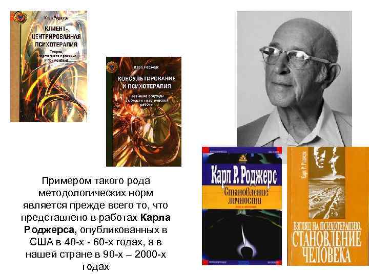 Примером такого рода методологических норм является прежде всего то, что представлено в работах Карла