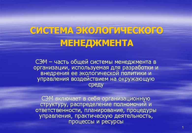 Экологическое управление презентация