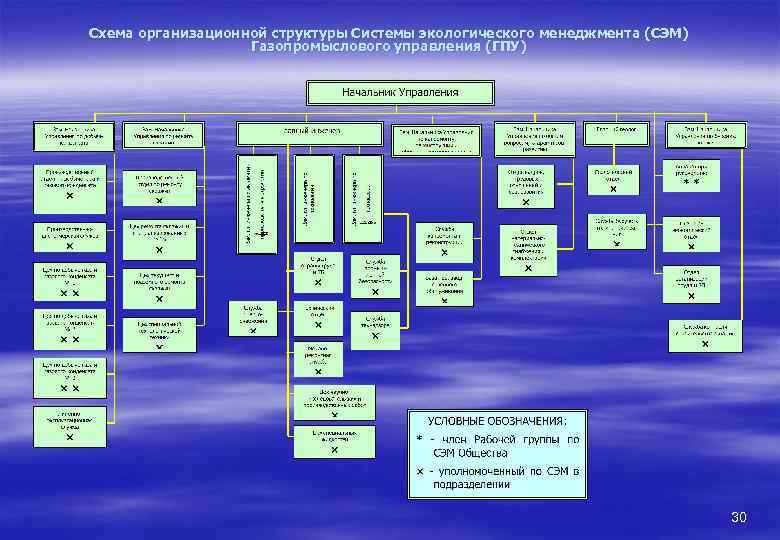 Схема организационной структуры Системы экологического менеджмента (СЭМ) Газопромыслового управления (ГПУ) 30 