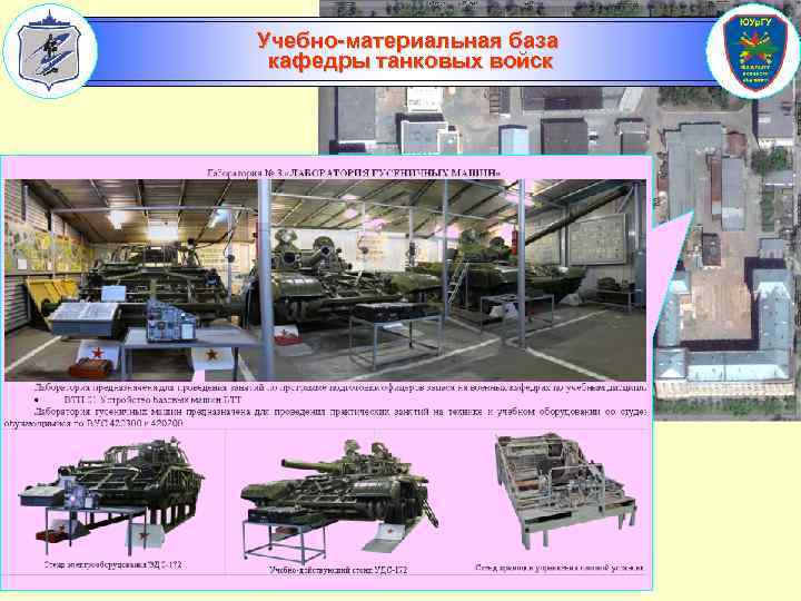 Учебно-материальная база кафедры танковых войск 