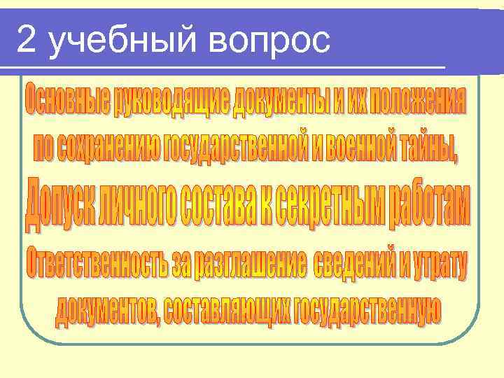 2 учебный вопрос 