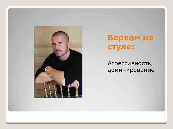 Верхом на стуле: Агрессивность, доминирование 