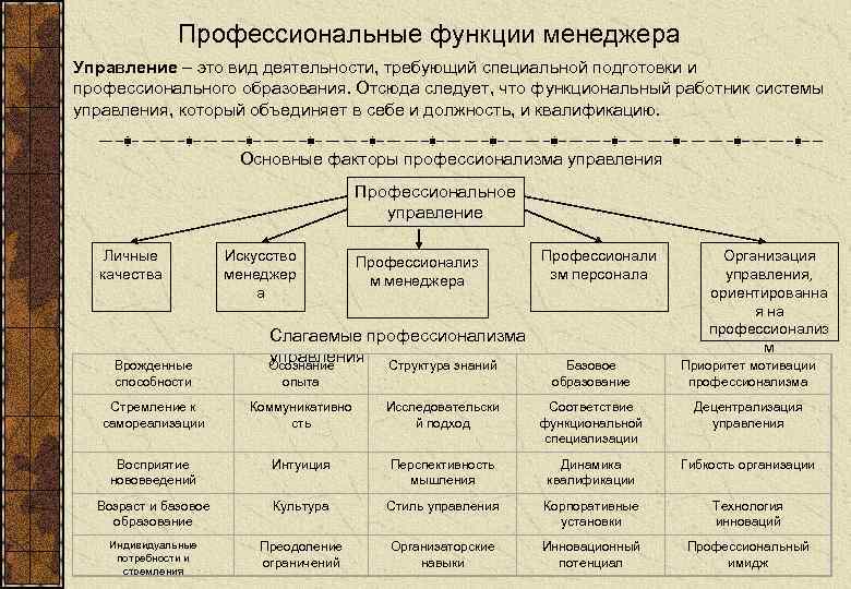 Функциональные виды деятельности. Профессиональные функции менеджера. Профессиональный функционал. Профессиональный управленец функции. Функции профессионализации менеджмента.