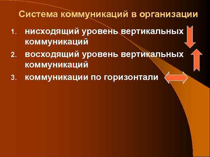 Система коммуникаций. Вертикальные коммуникации в организации. Нисходящий уровень вертикальных коммуникаций. Нисходящие и восходящие коммуникации в организации.