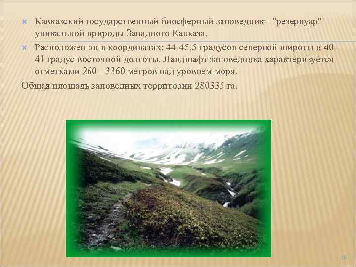 Кавказский государственный биосферный заповедник - "резервуар" уникальной природы Западного Кавказа. Расположен он в координатах: