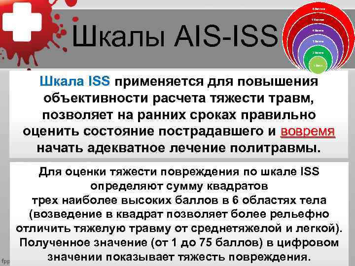 6 баллов Шкалы AIS-ISS 5 баллов 4 балла 3 балла 2 балла 1 балл