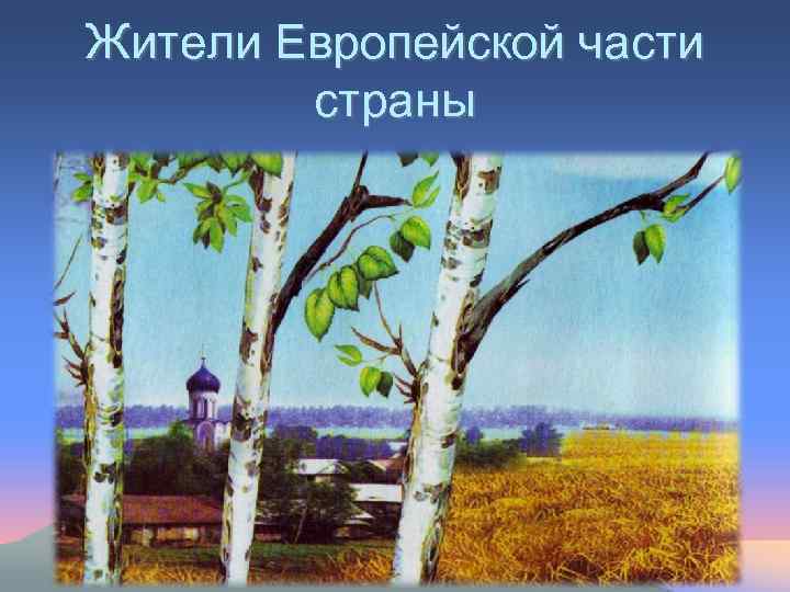 Жители Европейской части страны 