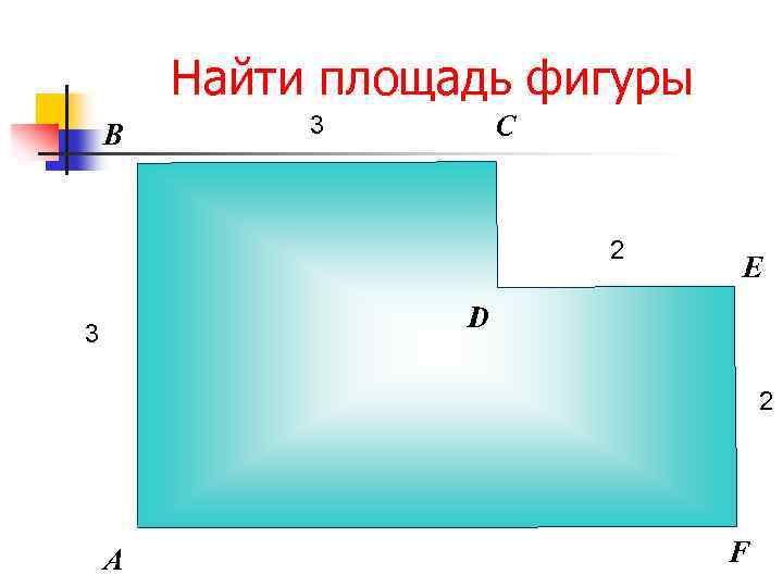 Найти площадь фигуры В С 3 2 Е D 3 2 А F 