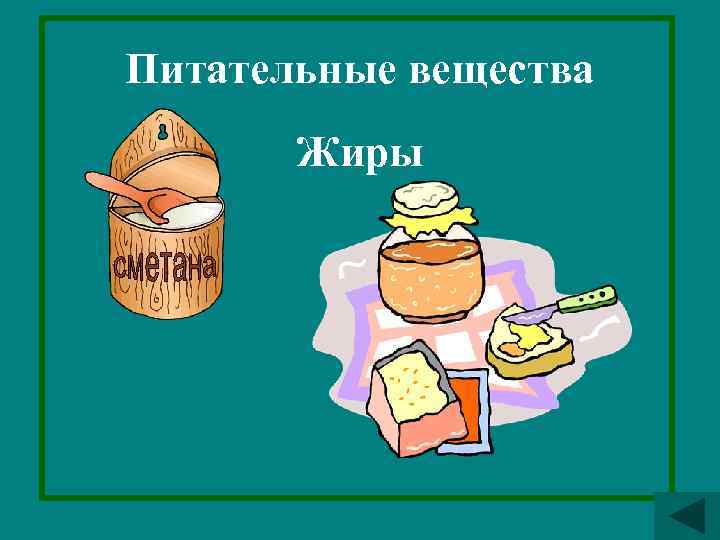 Питательные вещества Жиры 