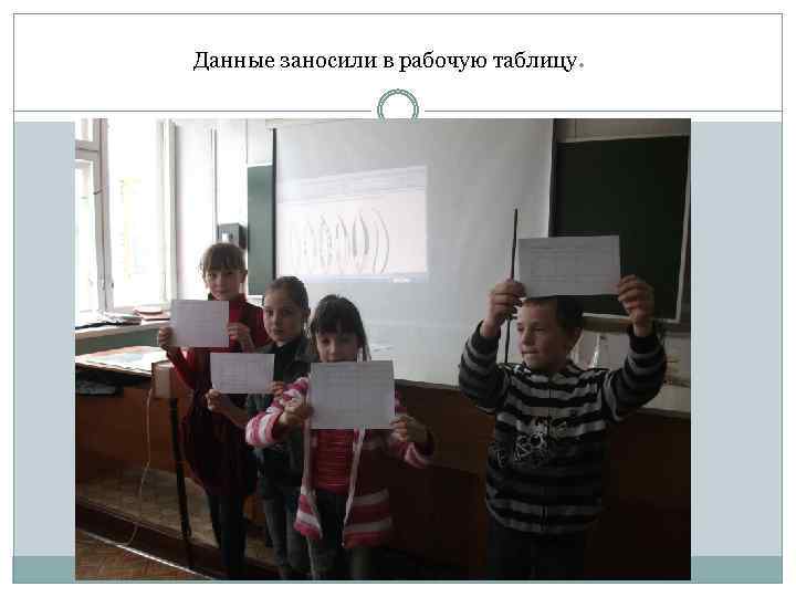 Данные заносили в рабочую таблицу . 