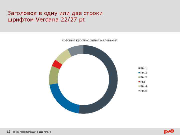 Заголовок в одну или две строки шрифтом Verdana 22/27 pt 15| Тема презентации |