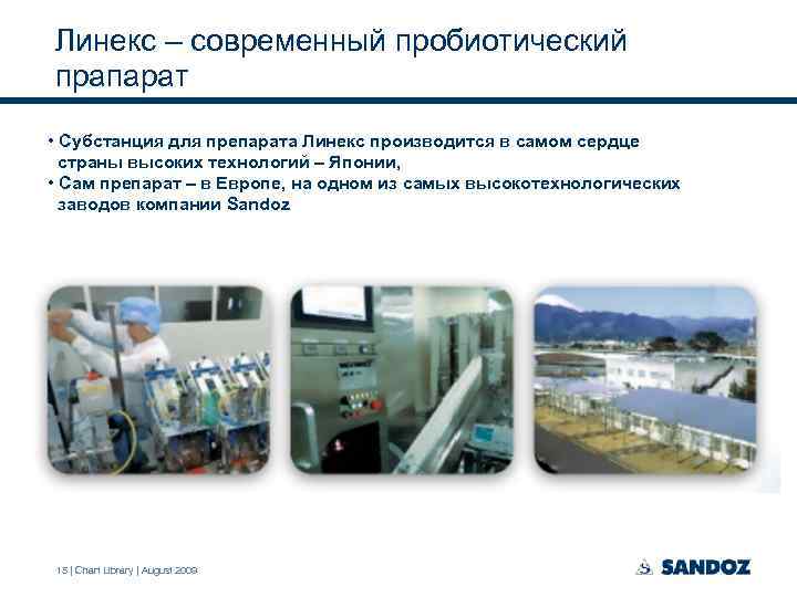Линекс – современный пробиотический прапарат • Субстанция для препарата Линекс производится в самом сердце