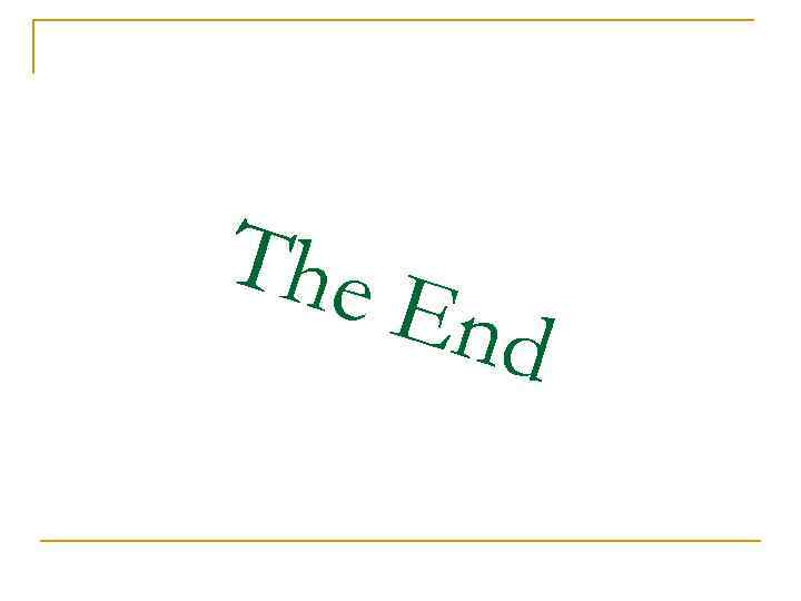 The End 