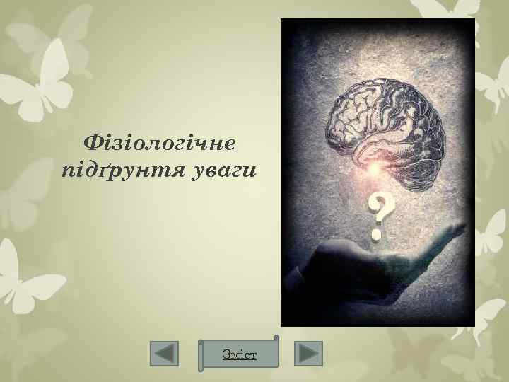 Фізіологічне підґрунтя уваги Зміст 