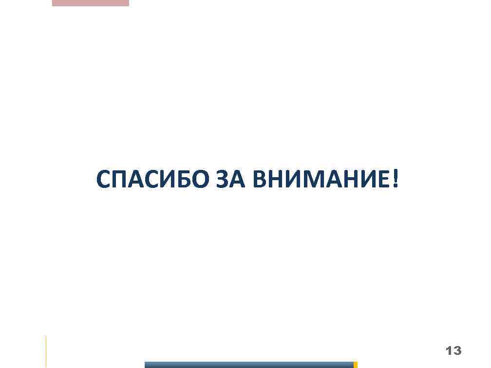 СПАСИБО ЗА ВНИМАНИЕ! 13 