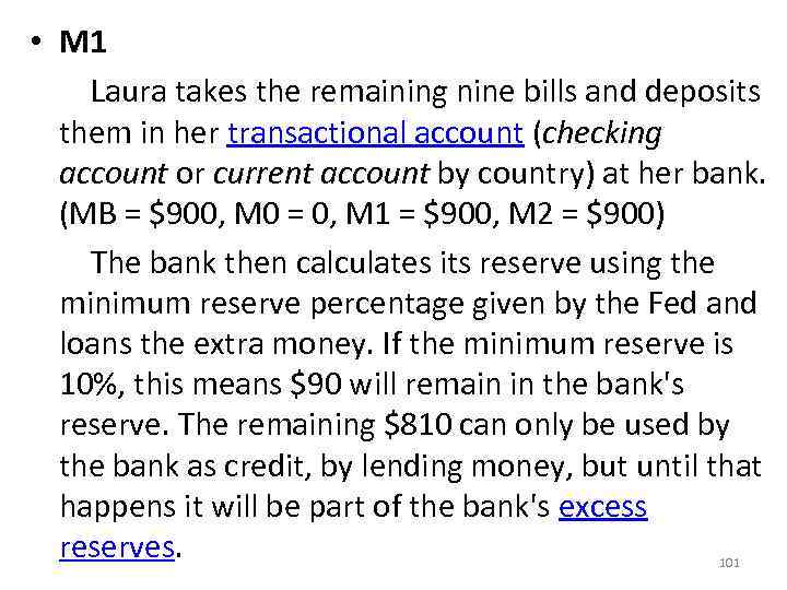  • M 1 Laura takes the remaining nine bills and deposits them in