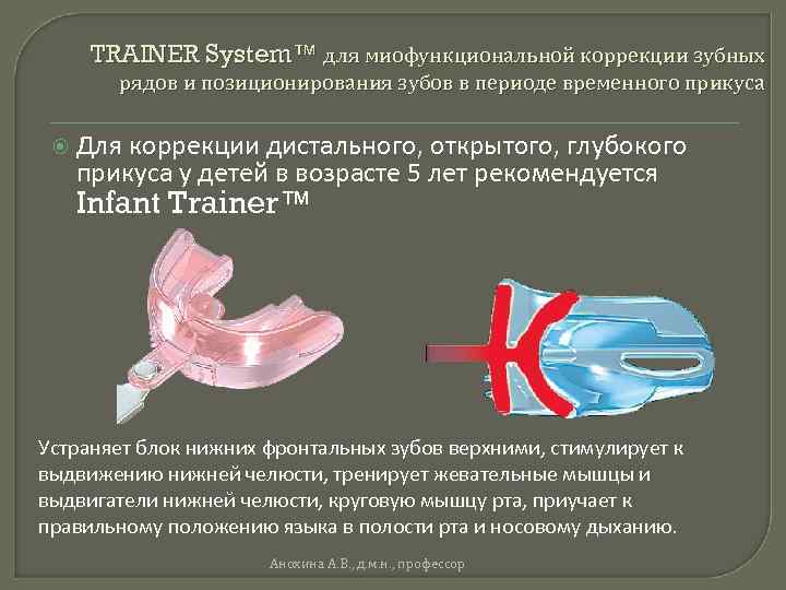 TRAINER System™ для миофункциональной коррекции зубных рядов и позиционирования зубов в периоде временного прикуса