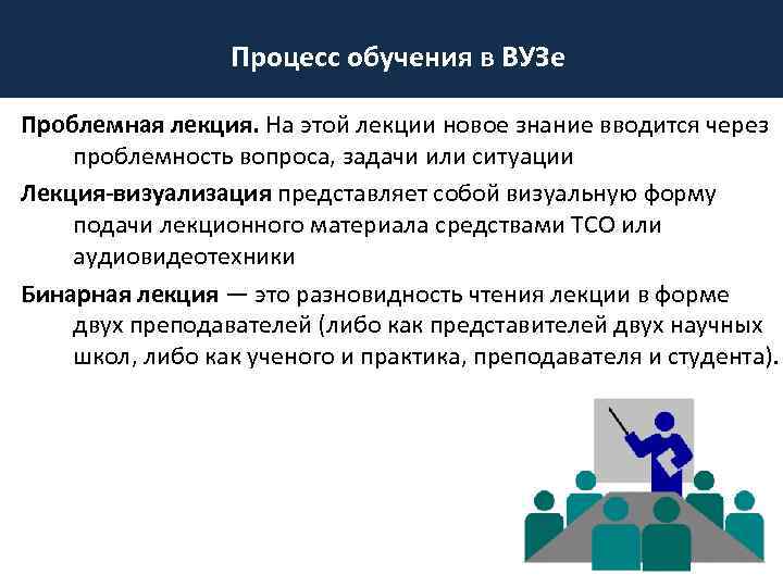 Подготовка невозможный. Проблемное обучение. Формы организации проблемного обучения. Процесс обучения в вузе.